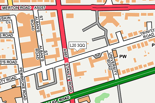 L20 3QQ map - OS OpenMap – Local (Ordnance Survey)