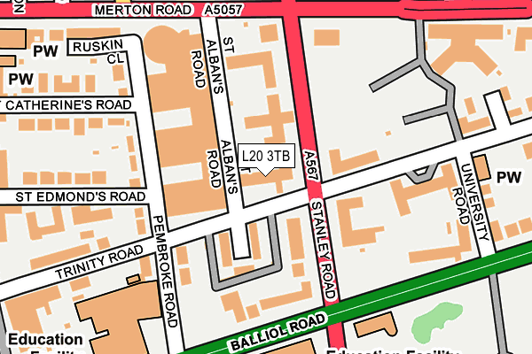 L20 3TB map - OS OpenMap – Local (Ordnance Survey)