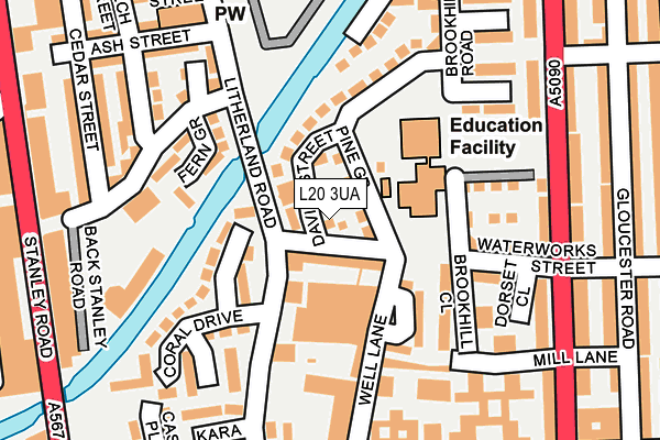 L20 3UA map - OS OpenMap – Local (Ordnance Survey)