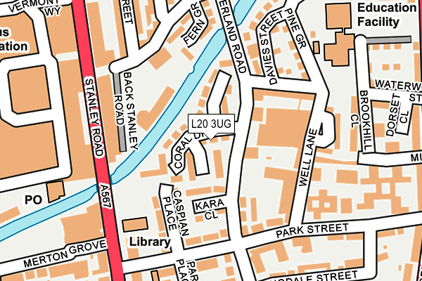 L20 3UG map - OS OpenMap – Local (Ordnance Survey)
