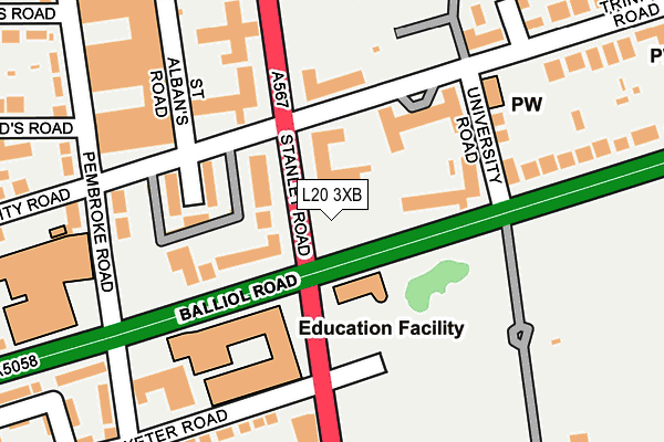 L20 3XB map - OS OpenMap – Local (Ordnance Survey)