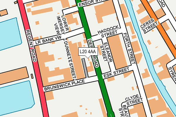 L20 4AA map - OS OpenMap – Local (Ordnance Survey)