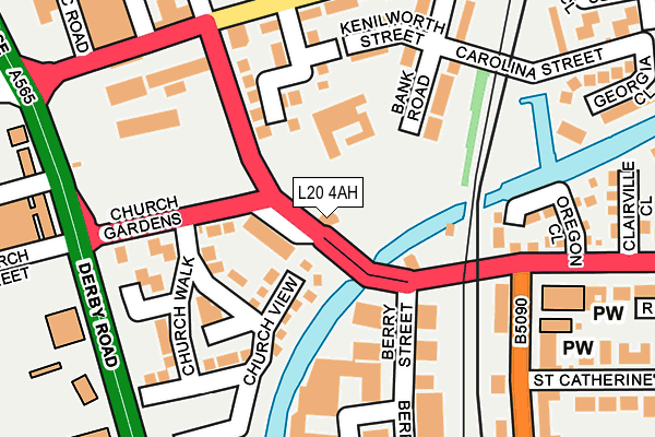 L20 4AH map - OS OpenMap – Local (Ordnance Survey)