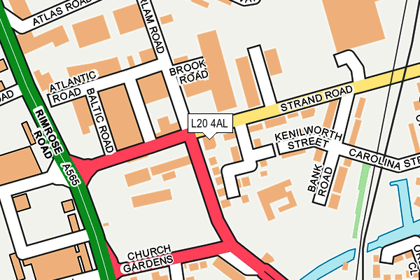 L20 4AL map - OS OpenMap – Local (Ordnance Survey)