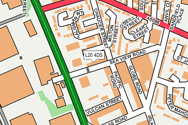 L20 4DS map - OS OpenMap – Local (Ordnance Survey)
