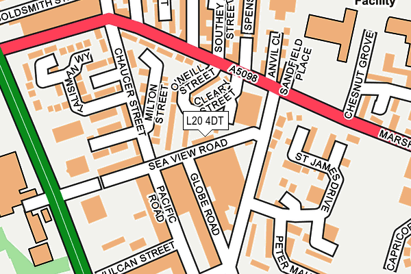 L20 4DT map - OS OpenMap – Local (Ordnance Survey)