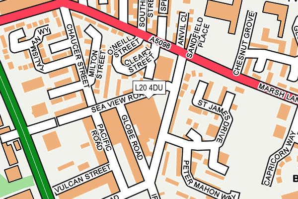 L20 4DU map - OS OpenMap – Local (Ordnance Survey)