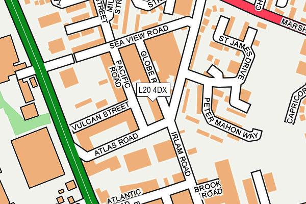 L20 4DX map - OS OpenMap – Local (Ordnance Survey)