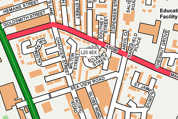 L20 4EX map - OS OpenMap – Local (Ordnance Survey)