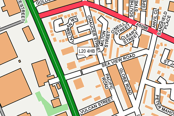 L20 4HB map - OS OpenMap – Local (Ordnance Survey)