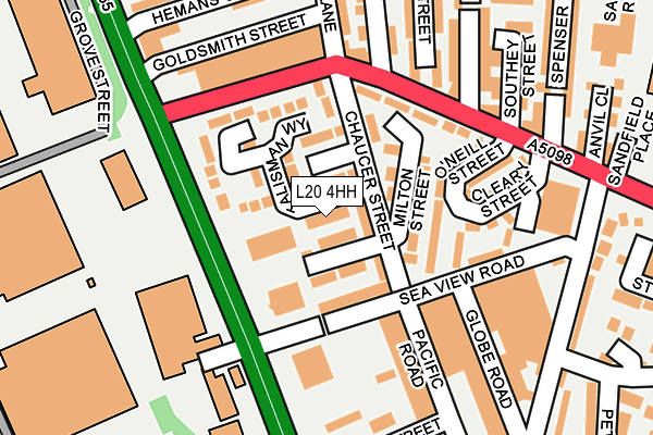 L20 4HH map - OS OpenMap – Local (Ordnance Survey)
