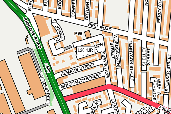 L20 4JR map - OS OpenMap – Local (Ordnance Survey)