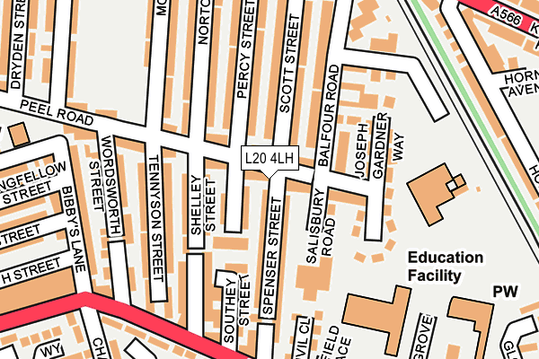 L20 4LH map - OS OpenMap – Local (Ordnance Survey)