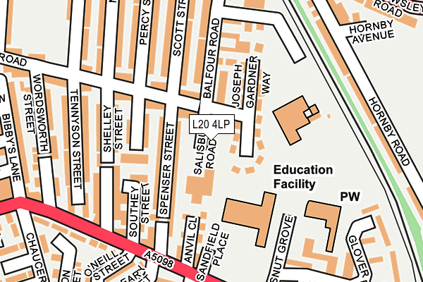 L20 4LP map - OS OpenMap – Local (Ordnance Survey)