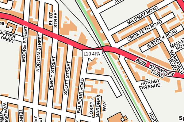 L20 4PA map - OS OpenMap – Local (Ordnance Survey)