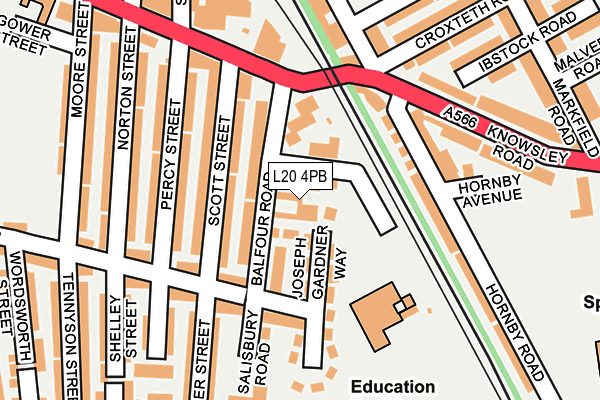 L20 4PB map - OS OpenMap – Local (Ordnance Survey)