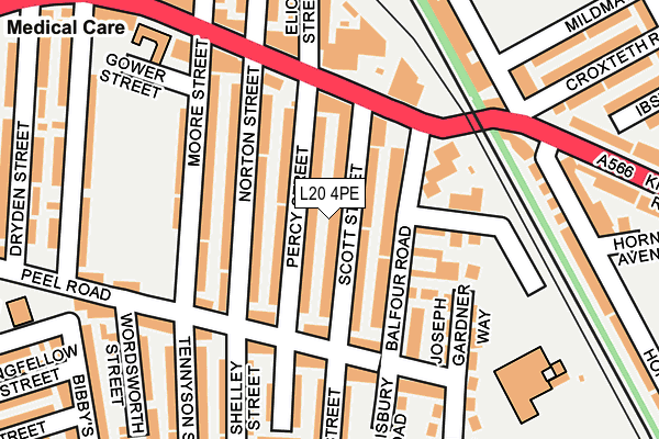 L20 4PE map - OS OpenMap – Local (Ordnance Survey)