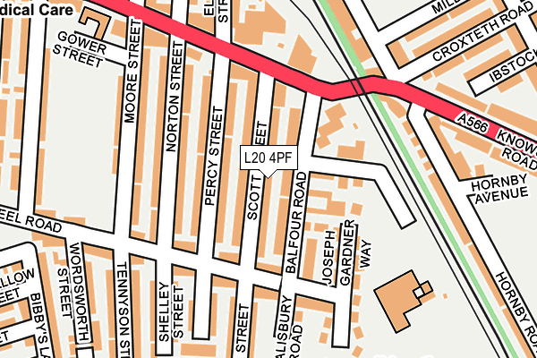 L20 4PF map - OS OpenMap – Local (Ordnance Survey)
