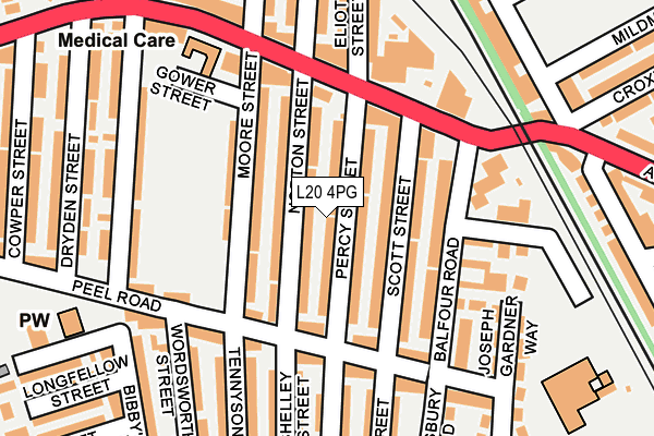 L20 4PG map - OS OpenMap – Local (Ordnance Survey)