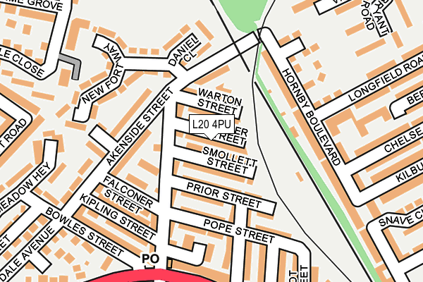 L20 4PU map - OS OpenMap – Local (Ordnance Survey)