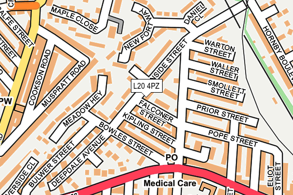 L20 4PZ map - OS OpenMap – Local (Ordnance Survey)