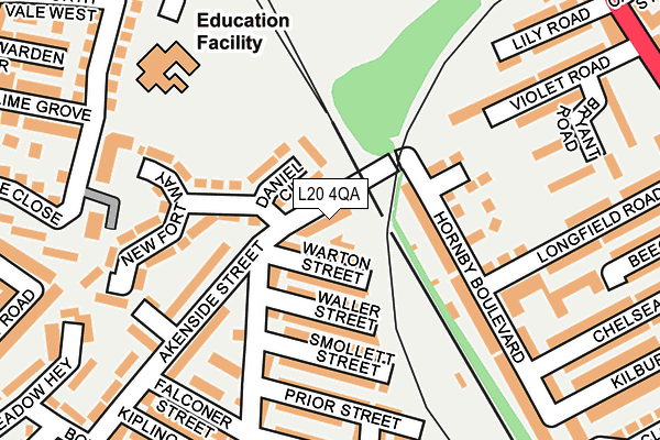 L20 4QA map - OS OpenMap – Local (Ordnance Survey)