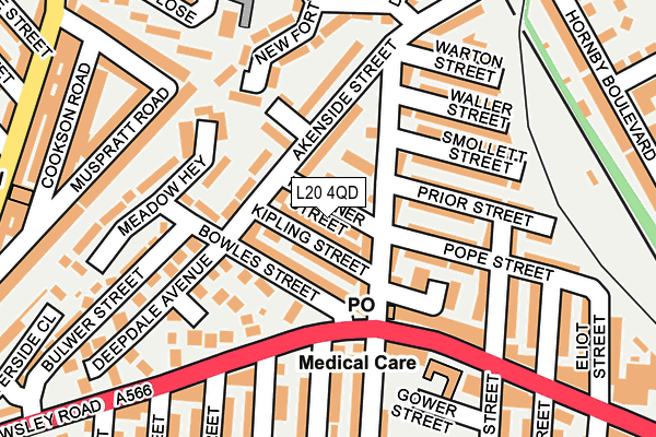 L20 4QD map - OS OpenMap – Local (Ordnance Survey)