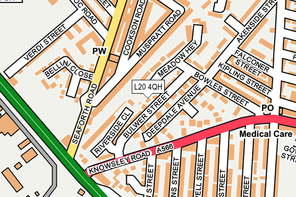 L20 4QH map - OS OpenMap – Local (Ordnance Survey)
