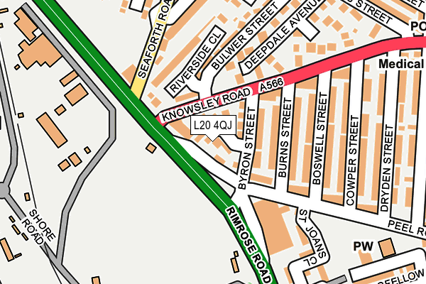 L20 4QJ map - OS OpenMap – Local (Ordnance Survey)
