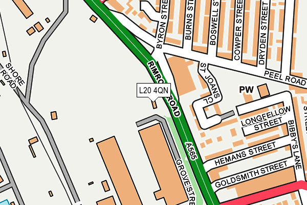 L20 4QN map - OS OpenMap – Local (Ordnance Survey)