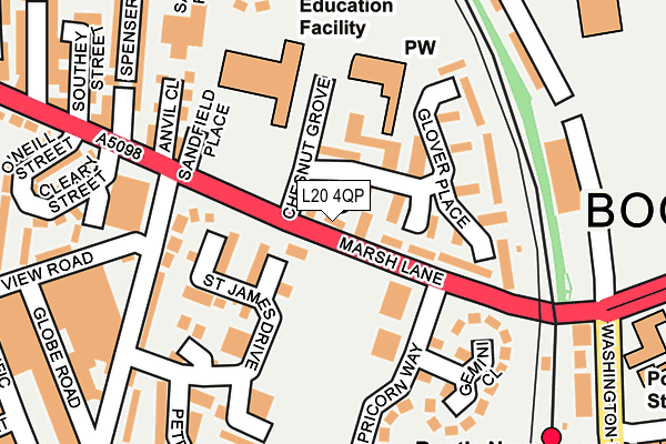 L20 4QP map - OS OpenMap – Local (Ordnance Survey)