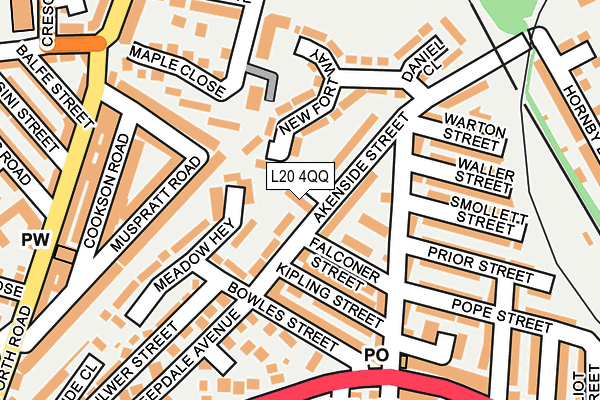 L20 4QQ map - OS OpenMap – Local (Ordnance Survey)