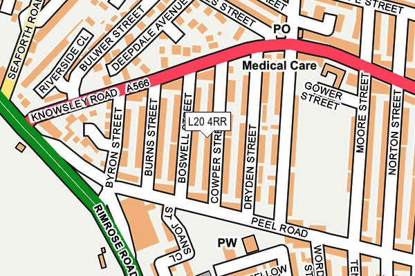 L20 4RR map - OS OpenMap – Local (Ordnance Survey)