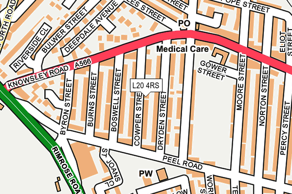 L20 4RS map - OS OpenMap – Local (Ordnance Survey)