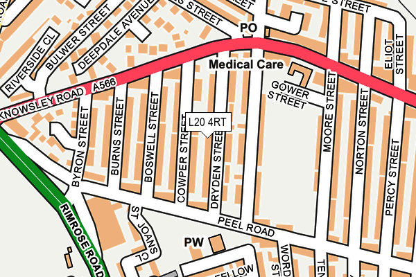 L20 4RT map - OS OpenMap – Local (Ordnance Survey)