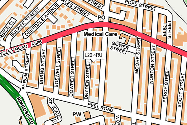 L20 4RU map - OS OpenMap – Local (Ordnance Survey)