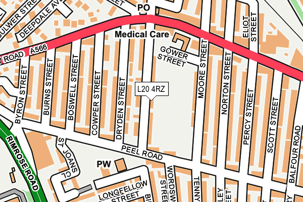 L20 4RZ map - OS OpenMap – Local (Ordnance Survey)