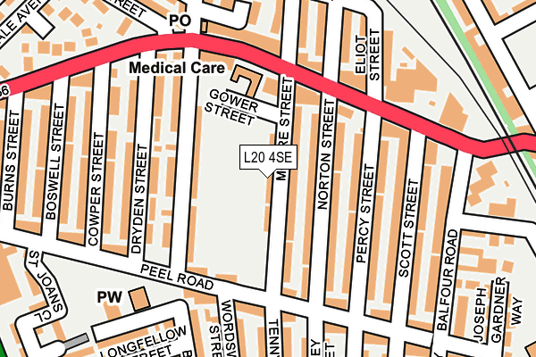 L20 4SE map - OS OpenMap – Local (Ordnance Survey)