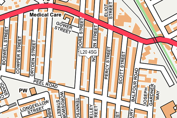 L20 4SG map - OS OpenMap – Local (Ordnance Survey)