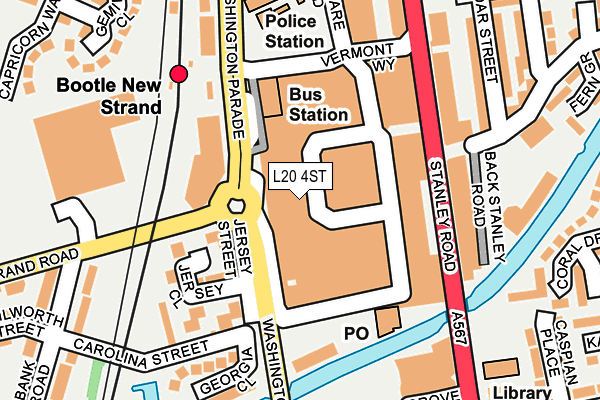 L20 4ST map - OS OpenMap – Local (Ordnance Survey)