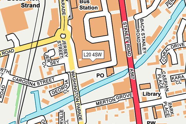 L20 4SW map - OS OpenMap – Local (Ordnance Survey)