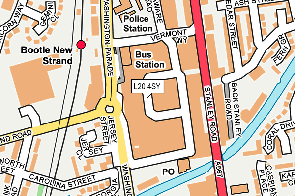 L20 4SY map - OS OpenMap – Local (Ordnance Survey)