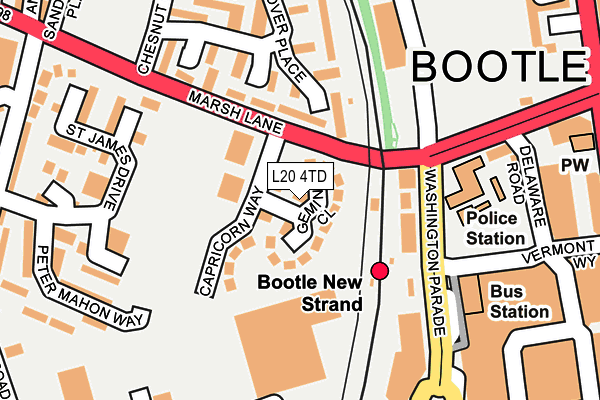 L20 4TD map - OS OpenMap – Local (Ordnance Survey)