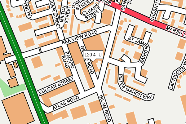 L20 4TU map - OS OpenMap – Local (Ordnance Survey)