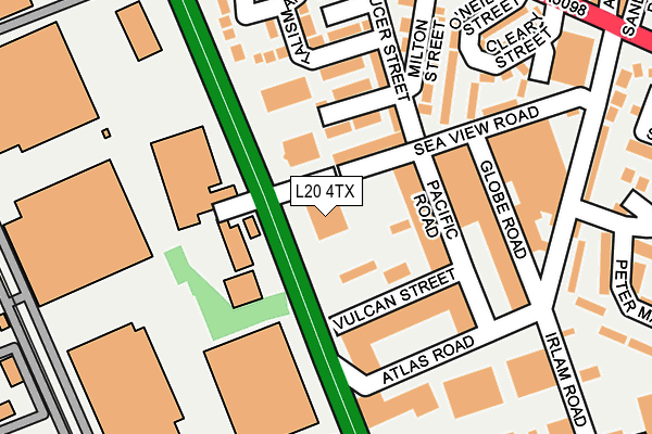 L20 4TX map - OS OpenMap – Local (Ordnance Survey)