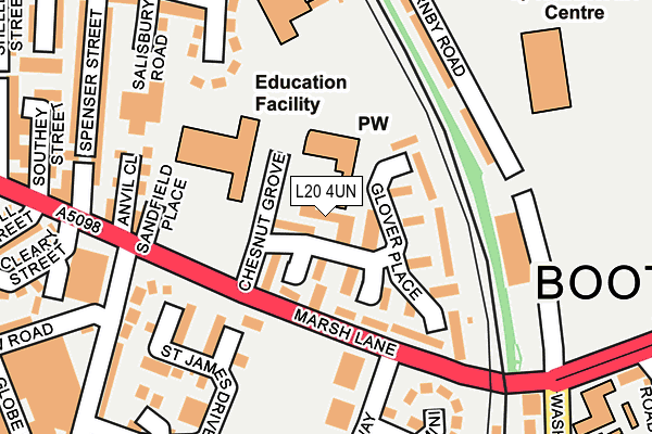 L20 4UN map - OS OpenMap – Local (Ordnance Survey)