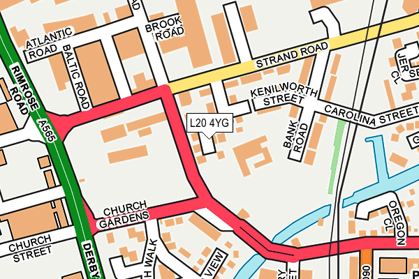 L20 4YG map - OS OpenMap – Local (Ordnance Survey)