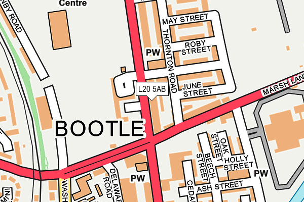 L20 5AB map - OS OpenMap – Local (Ordnance Survey)