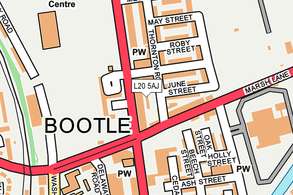 L20 5AJ map - OS OpenMap – Local (Ordnance Survey)