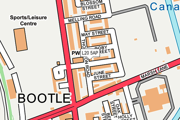 L20 5AP map - OS OpenMap – Local (Ordnance Survey)